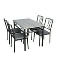 thumbnail image 1 of 5 Piece Dining Table Set for 4, Modern Small Table and Chairs Set with Metal Frame, Rectangular Dining Room Table for Kitchen, Small Space Dinette, Gray or Retro Color, 1 of 8