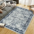 thumbnail image 2 of Vintage Area Rug 4x6 Soft Washable Oriental Traditional Distressed Rugs Non Slip Low Pile Indoor Floor Carpet for Home Office Blue, 2 of 6