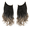 Black to White, variant on DUANJY 18 Inch Invisible Wire Halo Hair Extensions-Medium-Long to Long Wavy Synthetic Hairpiece, Adjustable Size No Clips, Transparent Wire Headband for Women, Black
