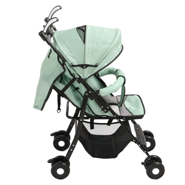 Cochecito De Viaje Ligero, Protección De La Columna Vertebral Que Absorbe Los Golpes, Ruedas Universales Verdes, Cochecito De Viaje Plegable Para Bebé Para Uso Diario Para Bebés
