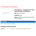 thumbnail image 2 of Grille Molding - Compatible with 1983 - 1986 Chevy C10 Suburban 1984 1985, 2 of 2