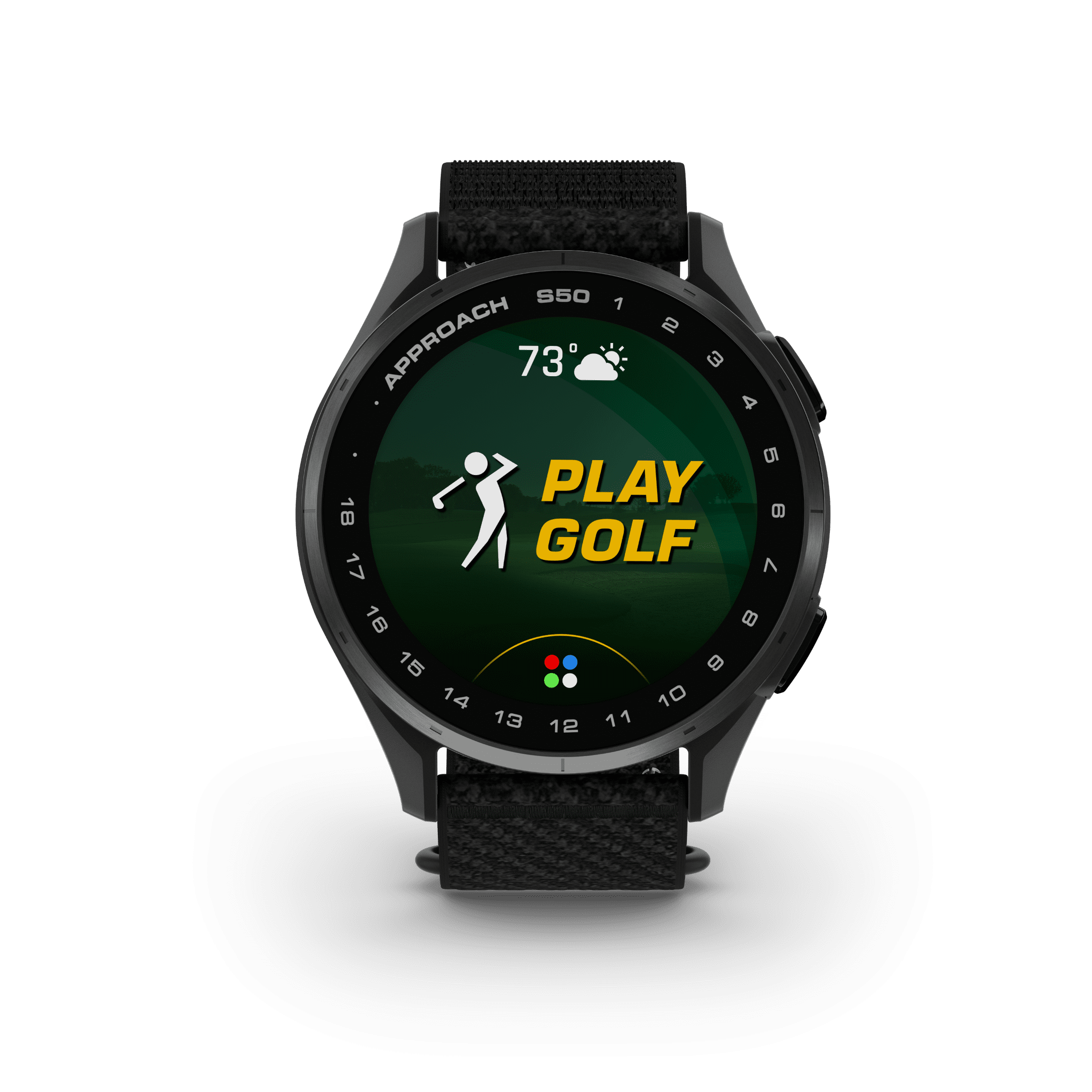 Garmin Approach® S50, Advanced Golf GPS Smartwatch, AMOLED Display, Wrist-Based Heart Rate, with Black Comfort Fit Nylon Band