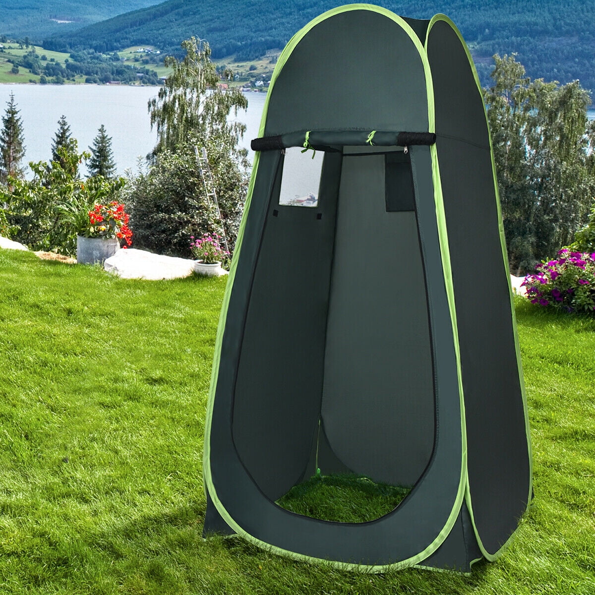 Toilet Portable Travel Green Pop Up Utility Camping Changing Room Shower Tent 