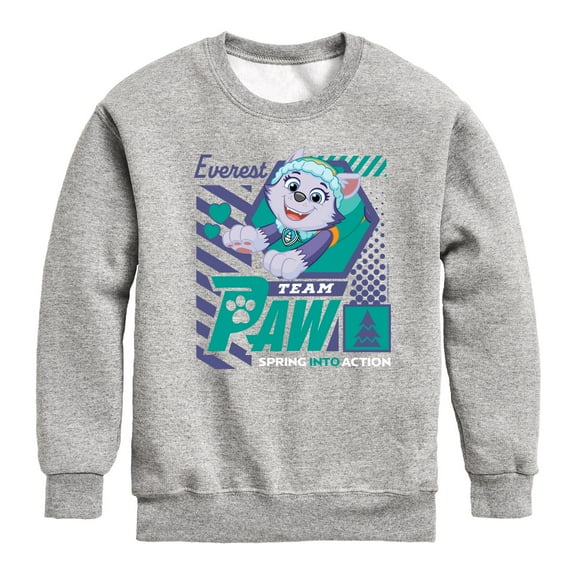 Paw Patrol - Team Paw Everest - Toddler & Youth Crewneck Fleece Sweatshirt