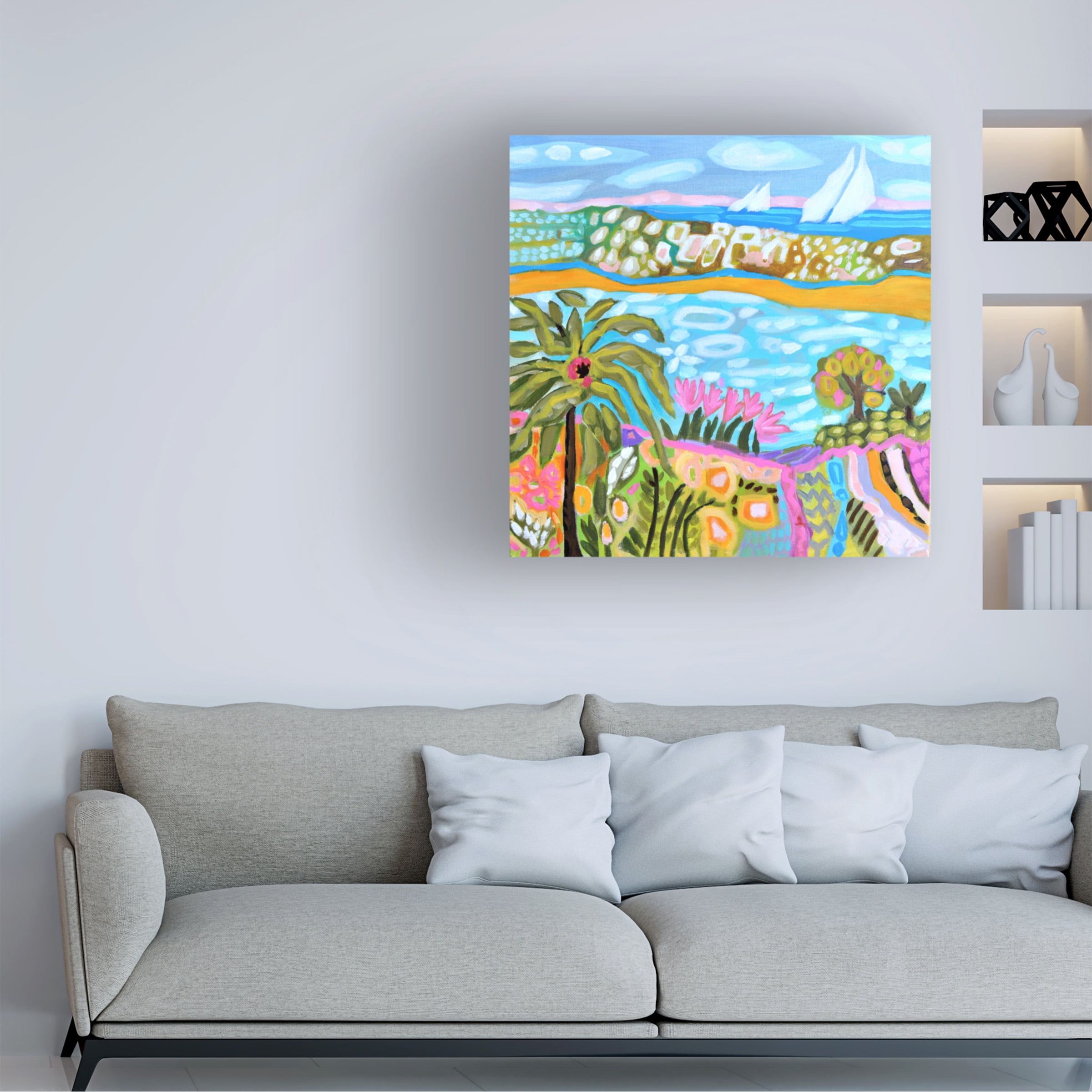 Trademark Fine Art Karen Fields Palm Retreat Canvas Wall Art - 14x14
