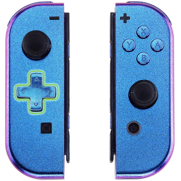 eXtremeRate Chameleon Purple Blue Joycon Handheld Controller Housing (D-Pad Version) with Full Set Buttons, DIY