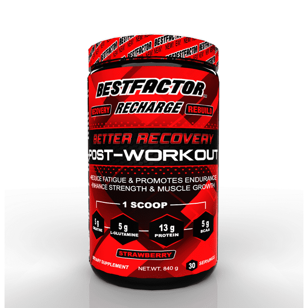 BESTFACTOR RECHARGE POST WORKOUT PROTEIN POWDER WITH BCAA, CREATINE AND L-GLUTAMINE BY BEST FACTOR. MUSCLE BUILDING RECOVERY POWDER FOR MEN AND WOMEN ...