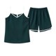 thumbnail image 2 of Karight Sleepwear for Womens Straps Tank Top Shorts 2 Piece Pajamas Lace Faux Silk Nightgowns Plain Match Thin Pjs Sets, 2 of 9