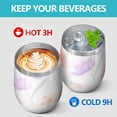 thumbnail image 4 of Floral 12oz Stainless Steel Insulated Wine Tumbler with Lid and Straw – Double Wall Vacuum Mug for Hot & Cold Drinks, 304 Steel Interior, Sweat-Free Design,Thanksgiving,Christmas, Spring,Flower, 4 of 5