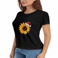 thumbnail image 3 of Festive Sunflower Graphic Tee / Christmas T-Shirt, 3 of 9