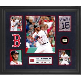 Dustin Pedroia Boston Red Sox Framed 5-Photo Collage with Piece of Game-Used Ball