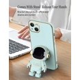 thumbnail image 5 of Compatible with iPhone 15 Case for Women Men, Ultra Soft iPhone 15 Phone Case with Stand Silicone TPU Plating Cute Astronaut Pattern Cases Cover (Green), 5 of 14