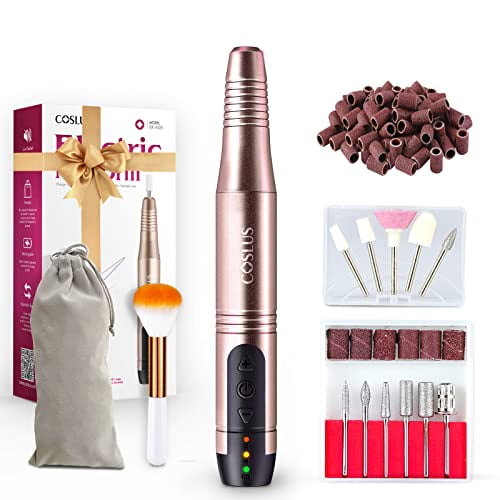 COSLUS Cordless Nail Drill Electric File: Professional for Acrylic Gel ...