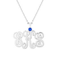 Personalized Planet Women's Monogram with Birthstone Necklace - Medium