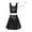 Black, variant on Zaldita Women Alien Costume Metallic Crop Tank Top Pleated Skirt with Headband Rave Outfit Halloween Silver XL