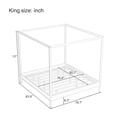 thumbnail image 6 of Euroco King Size Canopy Bed, Wood Platform Bed with Four Poster, Natural, 6 of 8