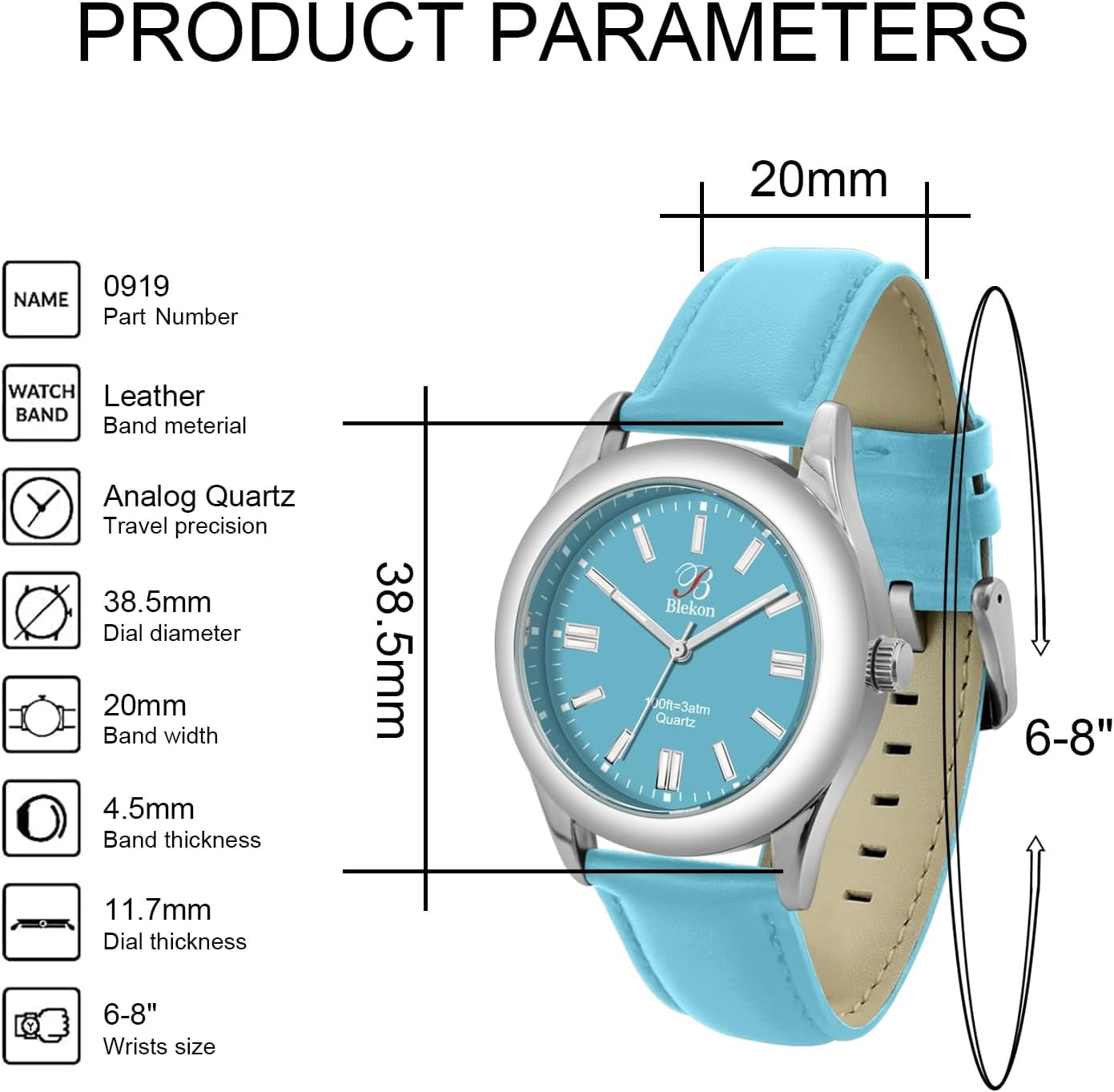 Blekon Original Stylish Bracelet & Leather Watch Set - Elegant Timepiece for Everyday & Special Occasions
