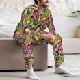thumbnail image 7 of Balery Colrful Tropical Leaves Pattern Pajama Sets for Men Long Sleeve 2 Piece Sleepwear Loungewear Sets Soft PJ's with Pockets Long Sleeve Comfy Pj Sets-Medium, 7 of 7