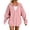 Pink, variant on Fnooota Womens Corduroy Hoodies, Long Sleeve Casual Drawstring Zip up Fall Jackets Khaki Size S-2XL