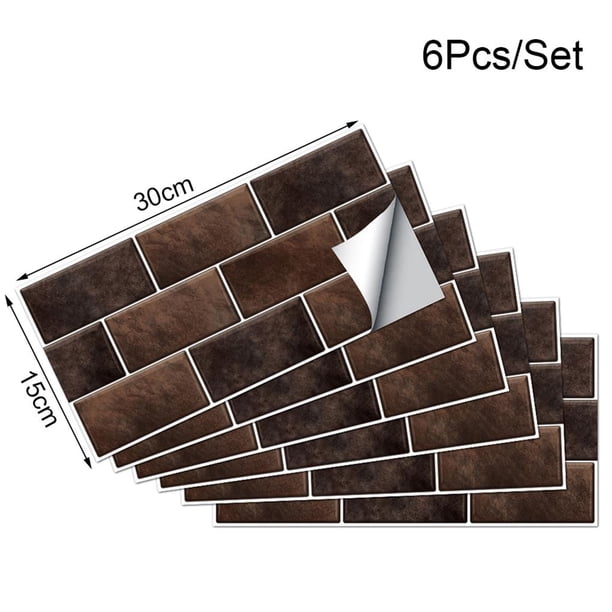 Eco-Friendly Impermeabile In Pvc Centimetri Opaco Finitura Muro Di Mattoni E Piastrelle Autoadesivo Della Decorazione Della Parete Della Cucina E Sala Da Pranzo Decorazione Della Stanza 6 Pz/Set Minnieouse HA023804-00