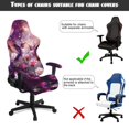 thumbnail image 6 of SCRAWLGOD Hummingbird Rose Print Violet 4 Pieces Gaming Chair Cover with Armrest Slipcovers Stretchable Machine Washable Computer Chair Seat Slipcovers Cat Scratch Proof, 6 of 7