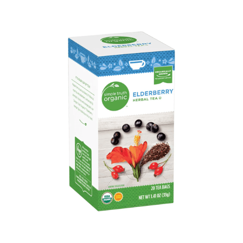 Simple Truth Organic Chamomile with Lemon Herbal , Elderberry Herbal Tea AND Hibiscus Strawberry Raspberry Herbal Tea ,3 Pack ,Variety