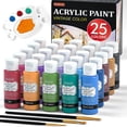 thumbnail image 2 of (2 pack) Acrylic Paint, Shuttle Art 25 Vintage Colors Acrylic Paint Set, 2oz/60ml Bottles, Rich Pigmented, Premium Acrylic Paints for Artists, Beginners on Rocks Crafts Canvas Wood Ceramic, 2 of 8