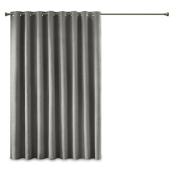 SunSmart Maya Polyester Fabric Heathered Window Panel in Gray