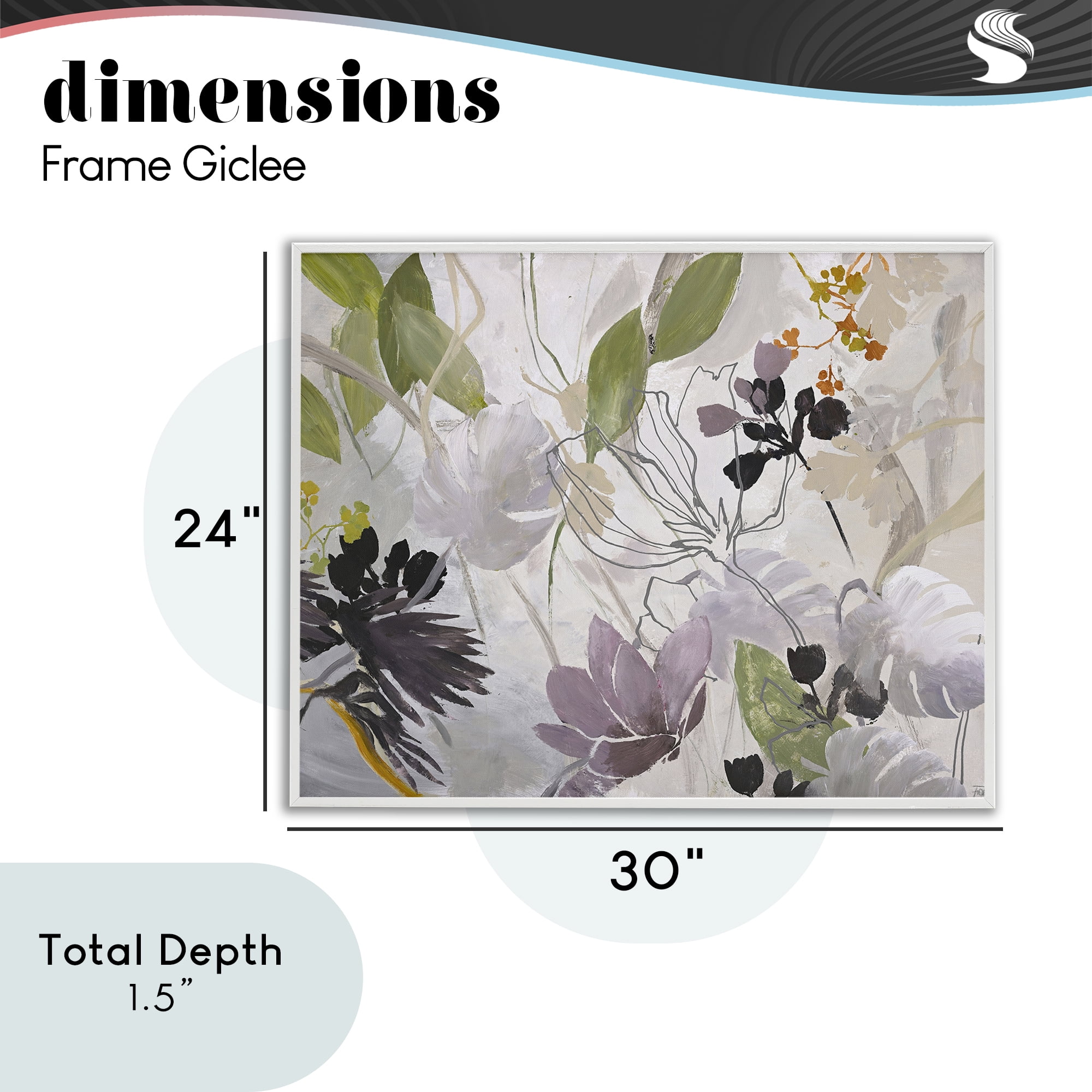 Soft Spring Organic Flora White Framed Giclee Art, design by Design Fabrikken