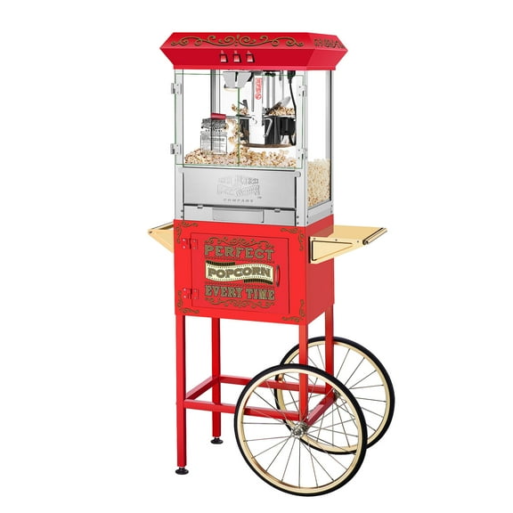 Great Northern Popcorn 10 oz. Perfect Popper Popcorn Machine with Cart - Red