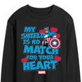 thumbnail image 3 of Marvel Captain America - My Shield Valentine - Adult Long Sleeve Tee, 3 of 5
