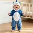 thumbnail image 2 of OJSFQUFP Infant and Toddler Flannel Bodysuit Cute Cartoon Soft and Comfortable Hooded Romper for Fall and Winter., 2 of 4