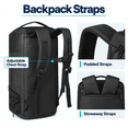 thumbnail image 4 of 40L 3-in-1 Travel Duffle Backpack with Shoe Compartment, Wet Pocket and Insulated Pocket, Black, 4 of 9