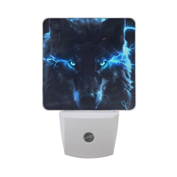 Glowing Wolf Night Light 2 Pack LED Nightlight Plug into Wall Dusk to Dawn Sensor Soft White