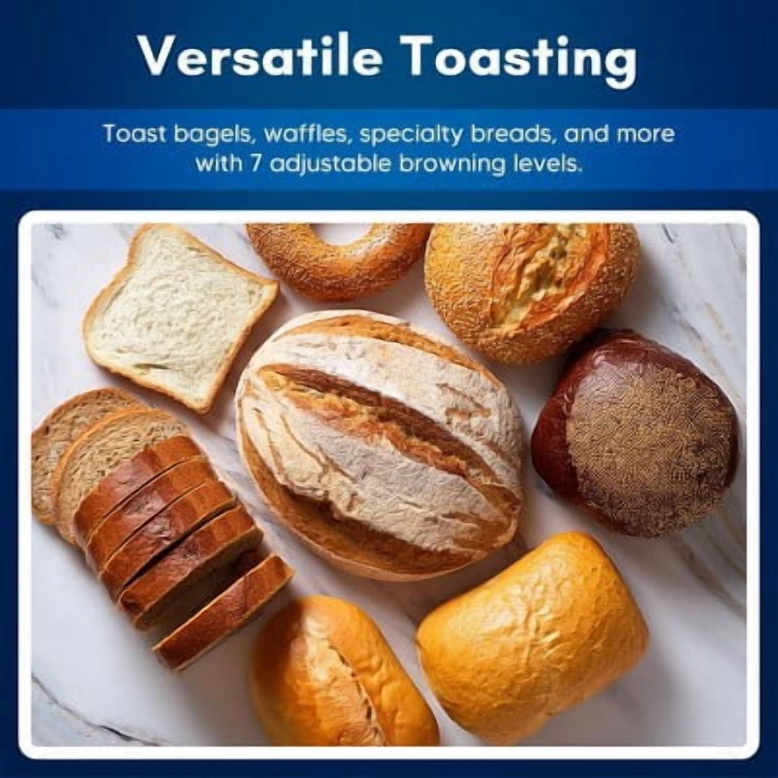 2 Slice Cool Touch Toaster with 7 Toast Settings