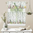 thumbnail image 6 of Easter Kitchen Curtains and Valances Set Easter Spring Eggs and Gnomes Green Leaves Valance Curtain for Living Room Bedroom, Semi-Sheer Window Curtains with Rod Pocket, 6 of 6