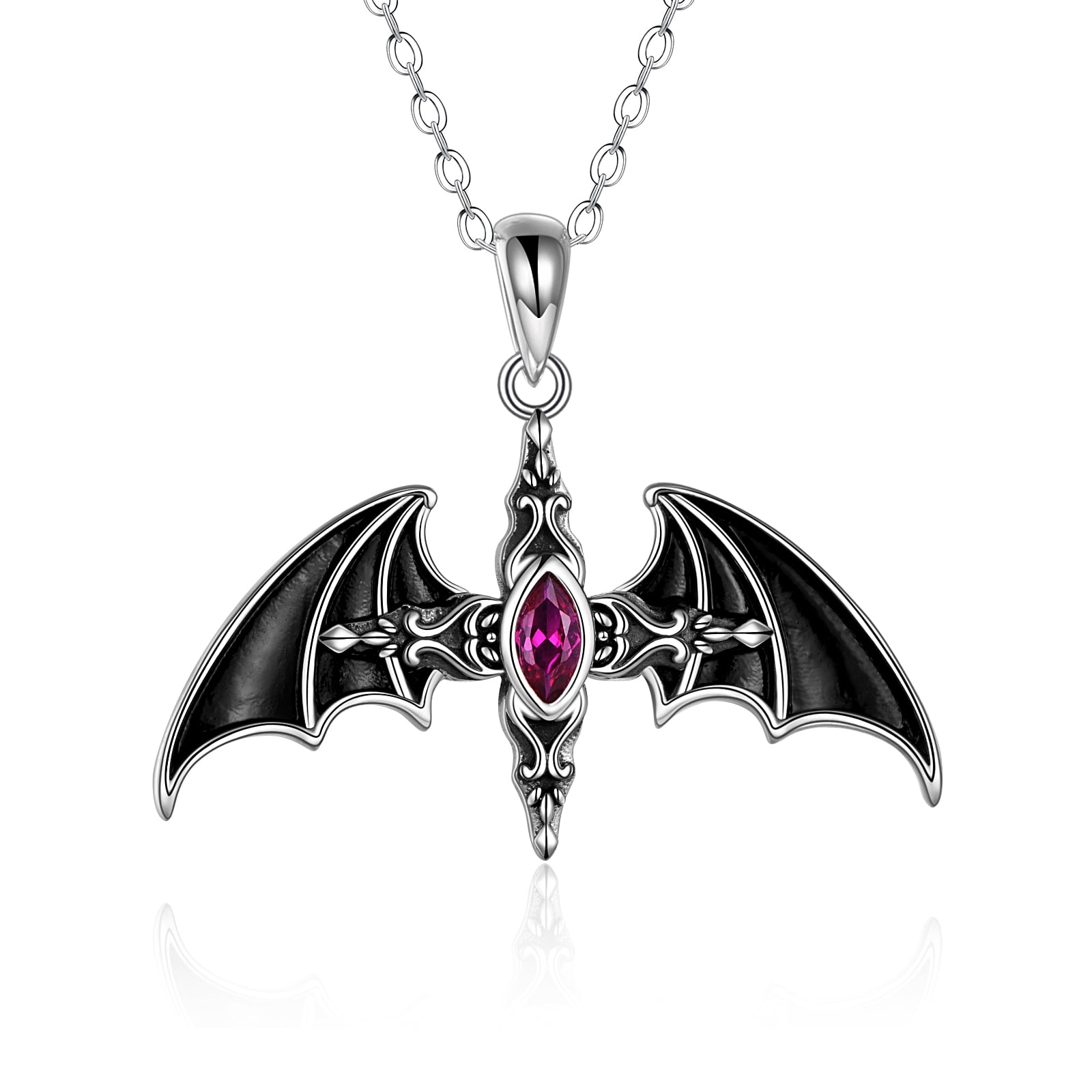 Bat Necklace Women Men Gothic Jewelry Bat Wings Crystal Pendant Necklace Long Women Accessories Gifts For Best Friends 