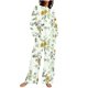 thumbnail image 2 of Puntoco Traje De Pantalón Y top De Cuello Redondo De Manga Larga Con Estampado Informal De Verano Para Mujer Amarillo Xxl, 2 of 5
