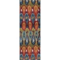 thumbnail image 3 of Unique Loom Outdoor Modern Collection Area Rug - Ikat (2' x 6' 1" Runner Multi/Burgundy), 3 of 7