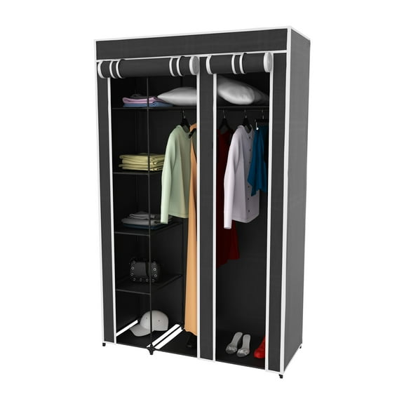 Lavish Home Freestanding Portable Closet with 5-Shelves and Dust Cover