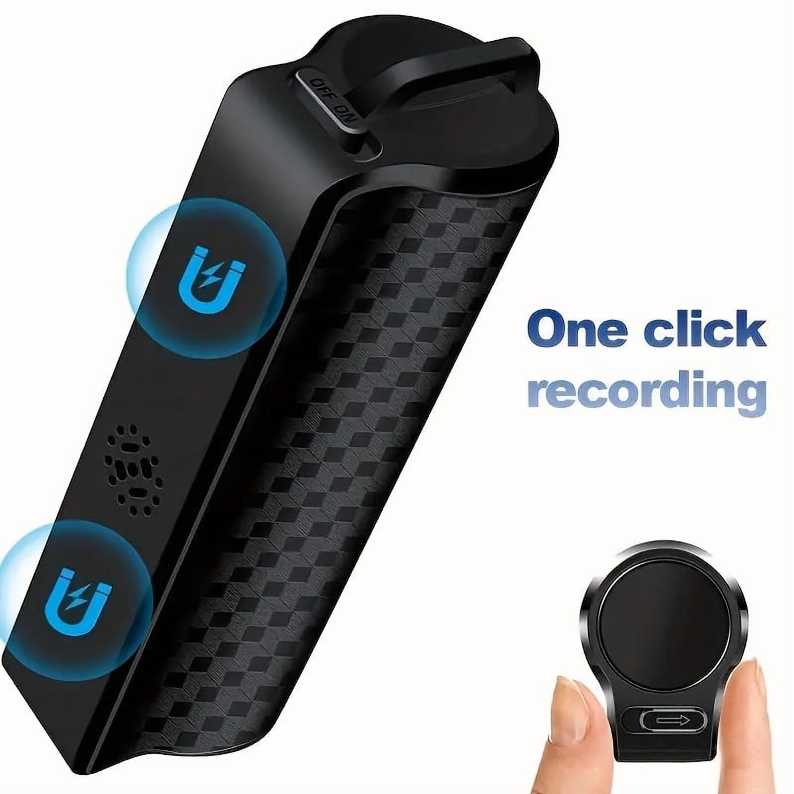 128G Magnetic Voice Recorder with AI Noise Reduction, 35-Day Battery, Voice Activated for Meetings/Lectures