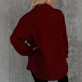 thumbnail image 2 of Luxalzxs Womens Button Down Shirts Solid Color Waffle Knit Long Sleeve Shacket Jackets Fall Cardigan with Pockets, 2 of 5