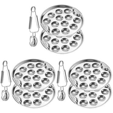 Homemaxs 3 Sets  Escargot Baking Dish 12 Compartment Holes Snail Escargot Cooking Plate with Tong