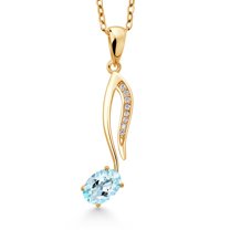 Gem Stone King 18K Yellow Gold Plated Silver Musical Eighth Note Pendant Necklace with Chain Topaz Moissanite (0.54 Cttw)