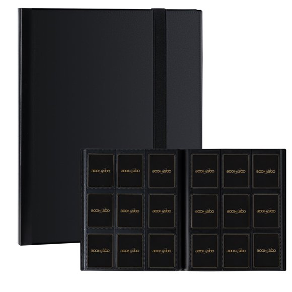 Archivador de cartas BOOMIBOO de 9 bolsillos para 360 cartas, negro