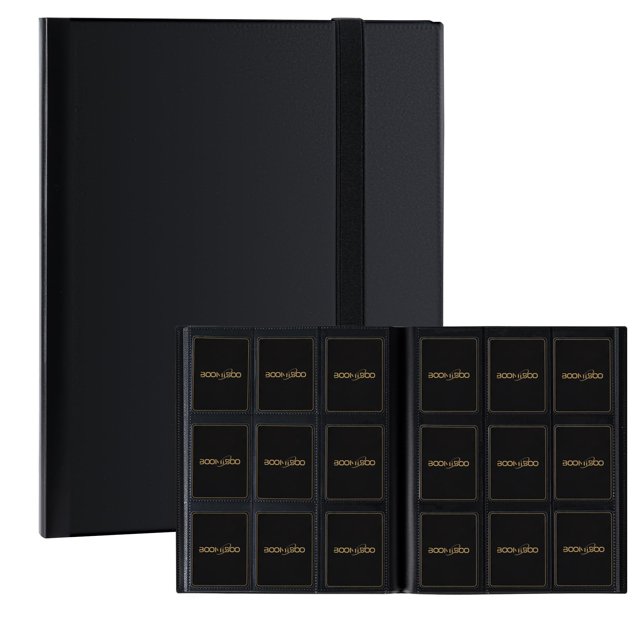 Archivador de cartas BOOMIBOO de 9 bolsillos para 360 cartas, negro