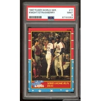 Ray Knight / Darryl Strawberry Card 1987 Fleer #11 PSA 9