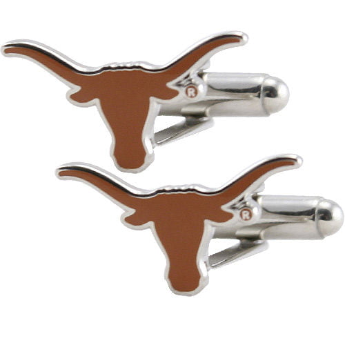 Texas Longhorn Rectangle Cufflinks in Chrome Gift Box 