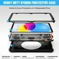 thumbnail image 5 of for iPad 10th Gen 10.9 Inch 2022 Kids Case with [Rotating Hand Strap & Adjustable Stand] [Shoulder Strap] Rugged Shockproof Heavy Duty Silicone PC Case for iPad 10th Generation, Black, 5 of 18