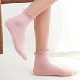 thumbnail image 5 of Women's Socks, Ruffle Turn-Cuff Casual Ankle Socks Breathable Socks, 5 Pairs, 5 of 8